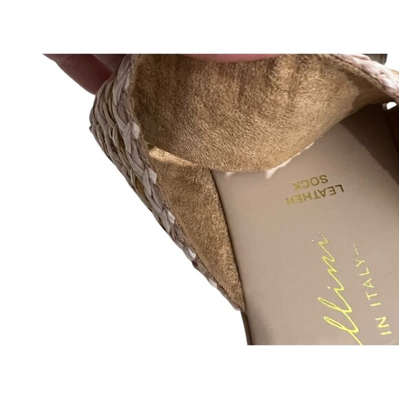 Avellini Raffia Slide Sandals With Leather Lining‎ & Square Toe size 8 - Picture 7 of 8